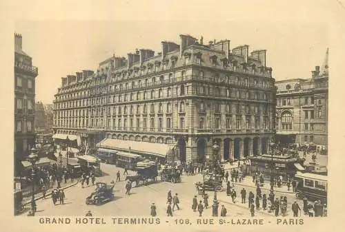 France Paris Grand Hotel Terminus Rue St Lazazre tramway