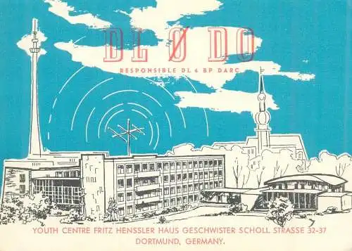 Radio amateur QSL card to YO5-3553 from Germany Dortmung DL0DO