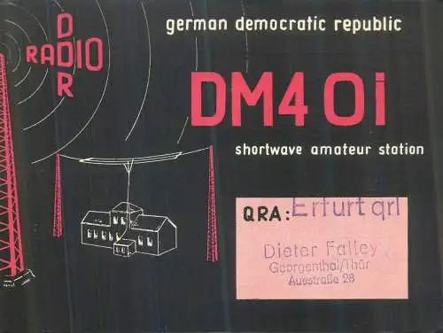 Radio amateur QSL card to YO5-3553 from Germany DM4OI