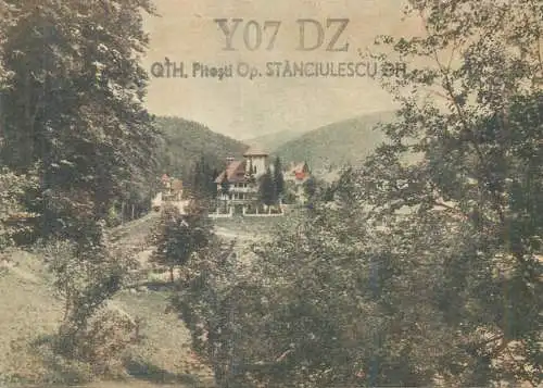 Radio amateur QSL card to YO5-3553 from Romania Pitesti Y07DZ