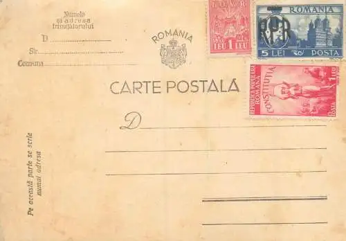 Romania posta stationara postcard timbru Constitutia
