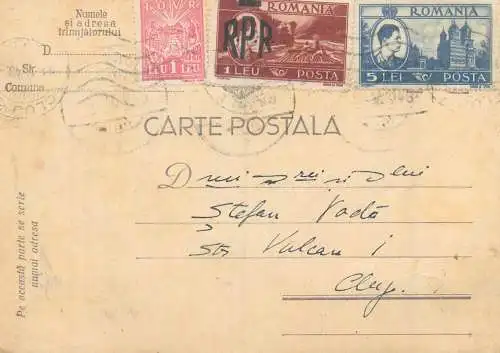 Romania posta stationara postcard Cluj Napoca strada Vulcan
