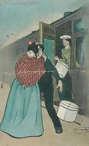 Postcard Uk England the intercepted kiss
