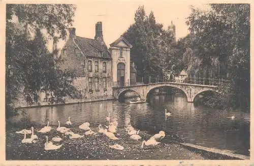 Postcard Belgium Bruges entree du Beguinage