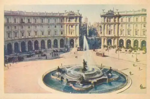 Postcard Italy Rome piazza esedra o termini
