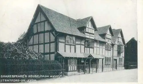 Postcard Uk England Shakespeare's house Stratford-On-Avon