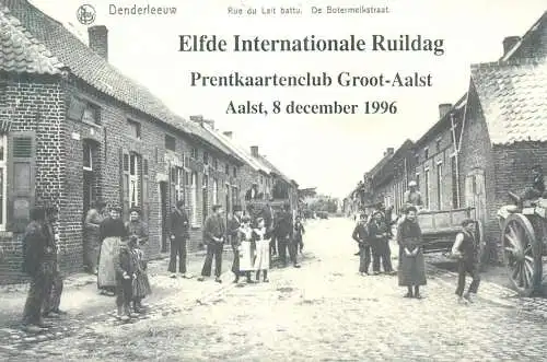 Postcard holiday card Belgium Aalst street view Elfde international ruildag