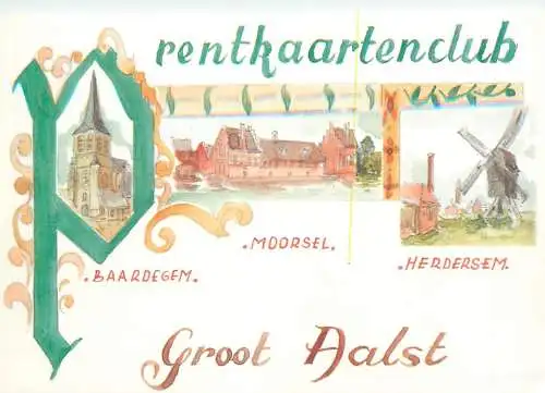 Postcard holiday card Belgium Aalst citadel scene