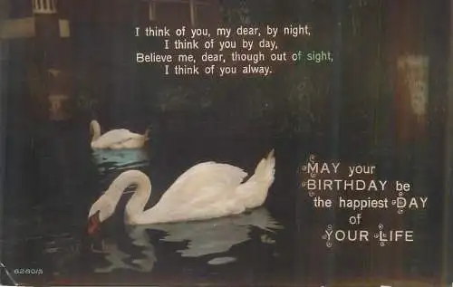 Postcard holiday card birthday card swan