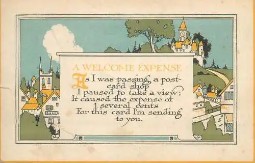 Postcard holiday card british humour city view