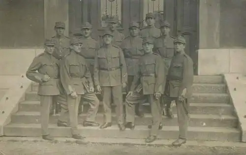 Swiss army military men regimental photo postcard inter war uniforms Switzerland