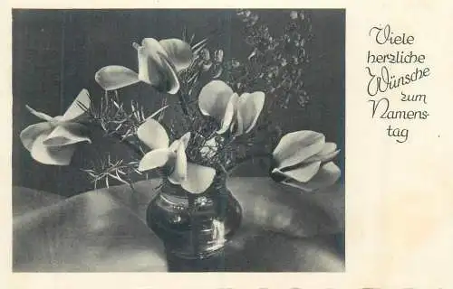 Name Day greetings vase floral arrangement