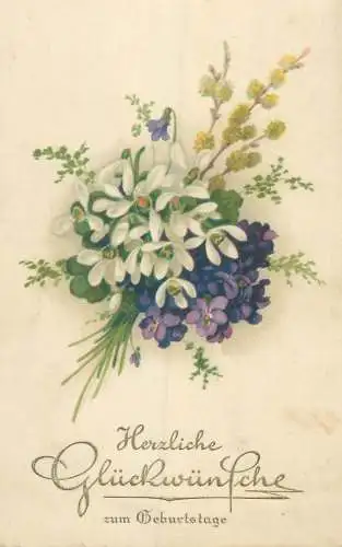 Birthday warm wishes greetings colourful floral bouquet