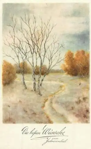New Year greetings picturesque scenery illustration