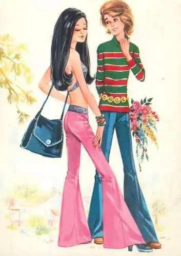 Fashion models clothing types and scenes illustration