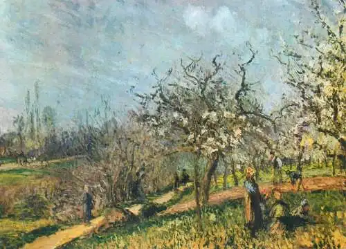 Orchard in blossom Camille Pissaro painting