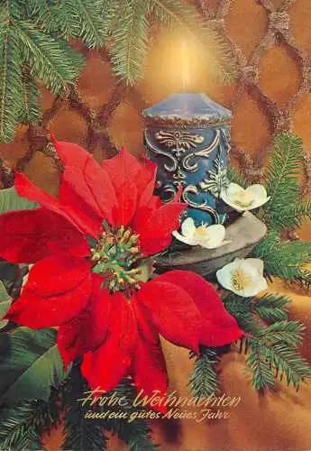 Postcard flower of Christmas Frohe Weihnachten Neues Jahr