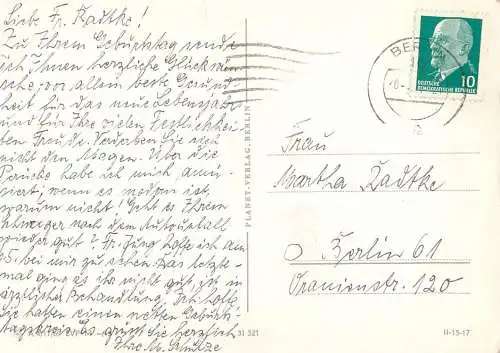 Postcard flower red tulip Germany