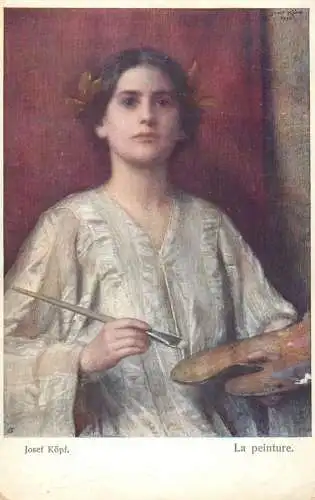 Postcard painting Josef Kopf. la peinture