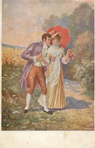 Postcard painting E. Rossler Sommer Leto