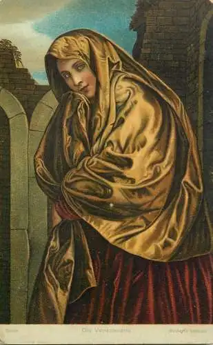 Postcard painting Giovanni Girolamo Savaldo gen Bresciano