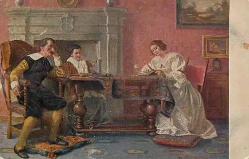 Postcard painting Frz. Schmid-Breitenbach Vorlesung
