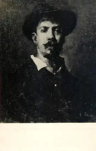 Postcard Paintings Romania G. Petrascu selfportrait