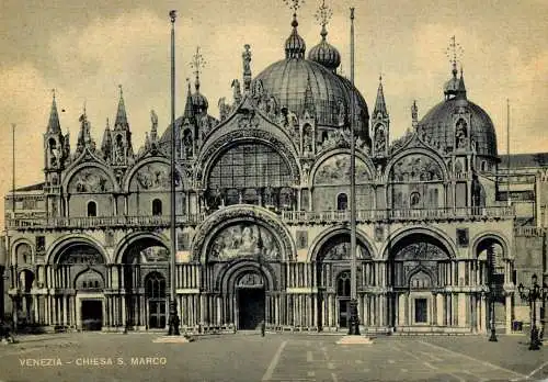 Postcard Italy Venice the church of St. Mark