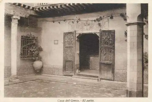 Postcard Spain Casa del Greco el patio