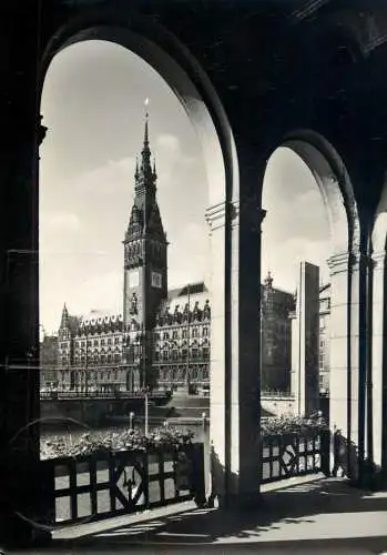 Postcard Germany Hamburg Alsterarkaden und Rahaus