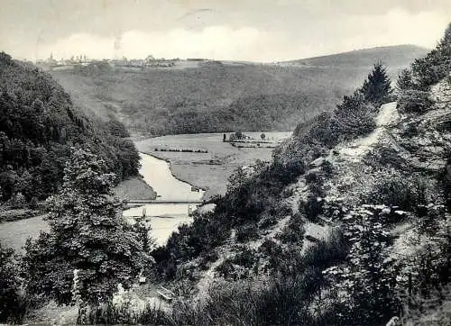 Postcard Belgium La Roche en Ardenne pont du vicinal et village de Cielle