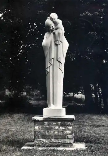 Postcard Belgium Couvent de Sart-Risbart statue de Notre Dame 1964