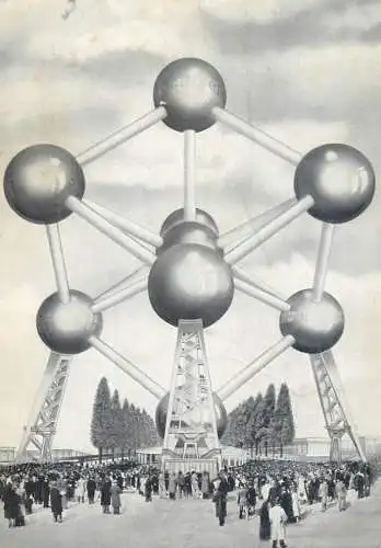 Postcard Belgium Bruxelles Atomium monument Universal Exhibition