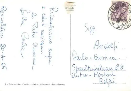 Postcard Italy saluti da Roccalvecce