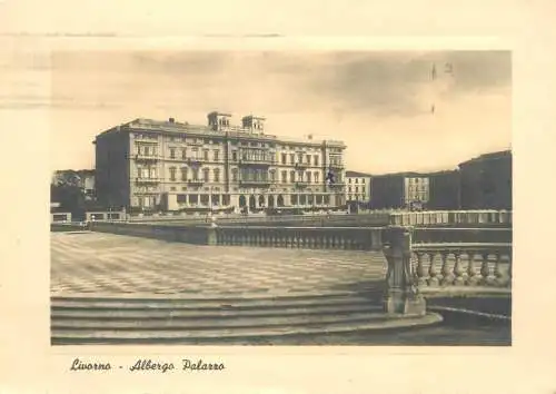 Postcard Italy Livorno Albergo Palazzo