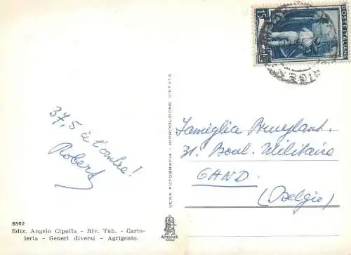Postcard Italy Agrigento Templi tempio di Castore e Polluce