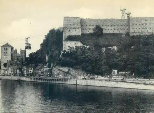 Postcard Belgium Huy le fort teleferique et la Collegiale