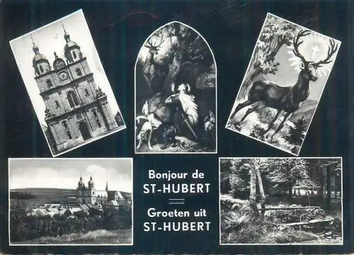 Postcard Belgium Bonjour de St. Hubert