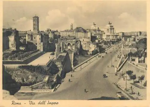 Postcard Italy Rome via dell'Impero