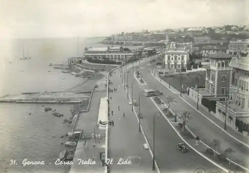 Postcard Italy Genova Corso Italia Il lido