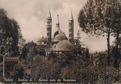 Postcard Italy Padova basilica di S. Antonio vista da Pontecorvo