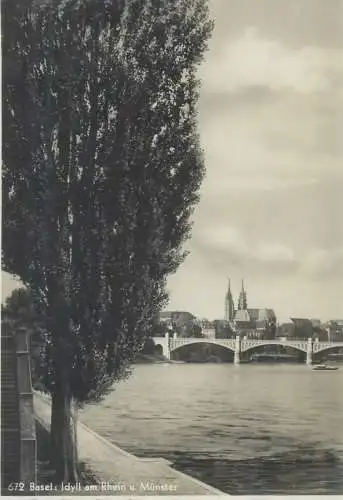 Postcard Switzerland > BL Basle-Country Idyll am Rhein u Munster