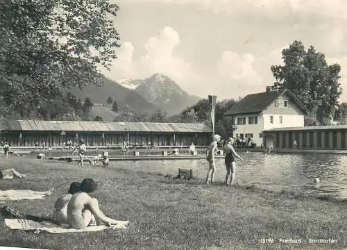 Postcard Germany Freibad Sonhofen