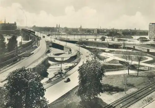 Postcard Germany Mannheim Auffahrt zur Rheinbrucke