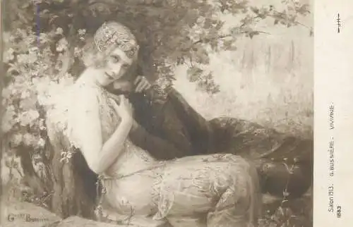 Postcard Painting Salon 1913 G. Bussiere Viviane
