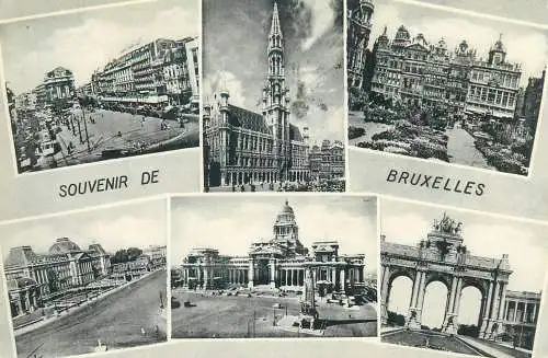 Postcard Belgium Bruxelles souvenir 1958