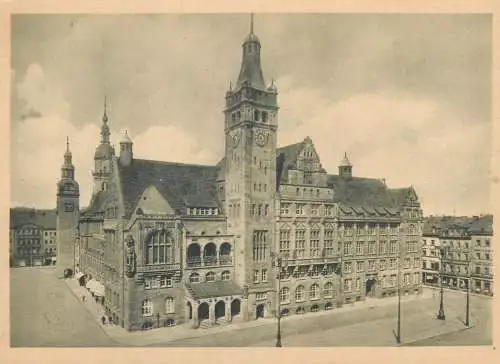 Postcard Germany Chemnitz Rathaus am Markt
