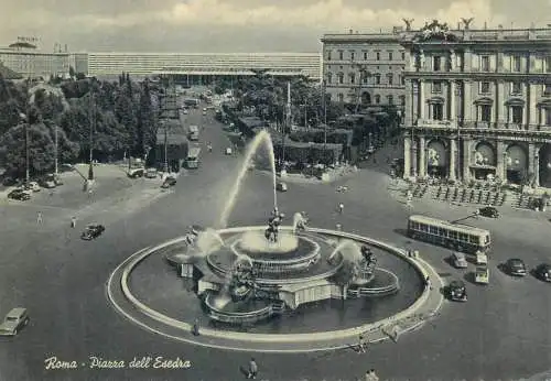 Postcard Italy Rome Piazza dell Esedra