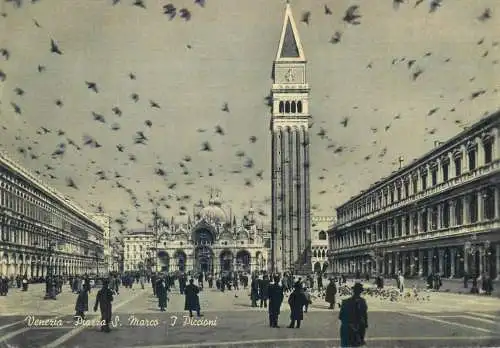 Postcard Italy Venice place St. Marc