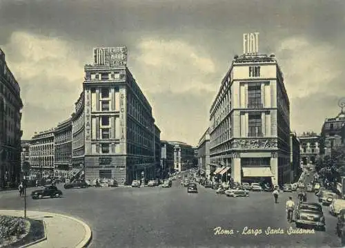 Postcard Italy Rome Santa Susanna square